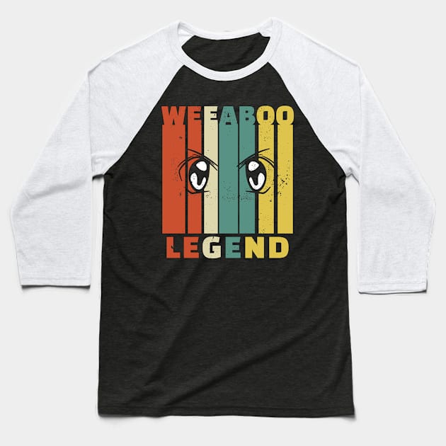 Weeaboo Legend Weeb Trash Stuff Vintage Anime Meme Baseball T-Shirt by Alex21